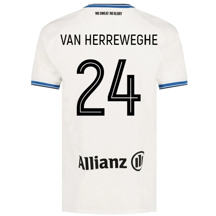 Danxen Dame Febe Van Herreweghe #24 Hvit Bortetrøye Drakt Trøye 2024/25 Skjorter T-Skjorte