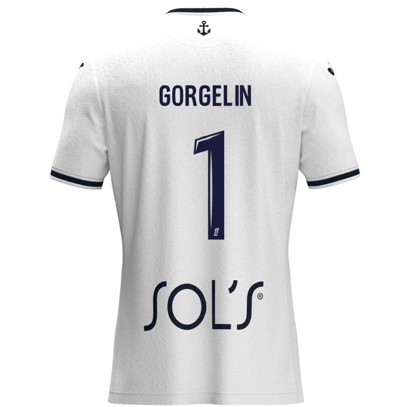 Danxen Dame Mathieu Gorgelin #1 Hvit Mørkeblå Bortetrøye Drakt Trøye 2024/25 Skjorter T-Skjorte