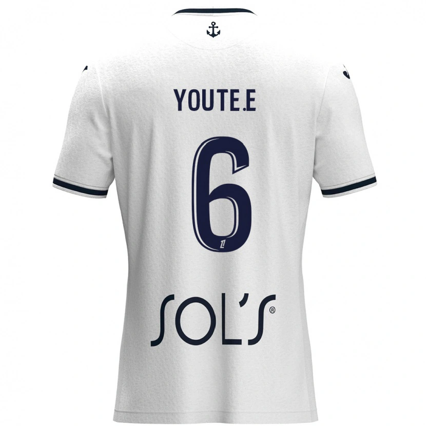Danxen Dame Étienne Youté Kinkoué #6 Hvit Mørkeblå Bortetrøye Drakt Trøye 2024/25 Skjorter T-Skjorte