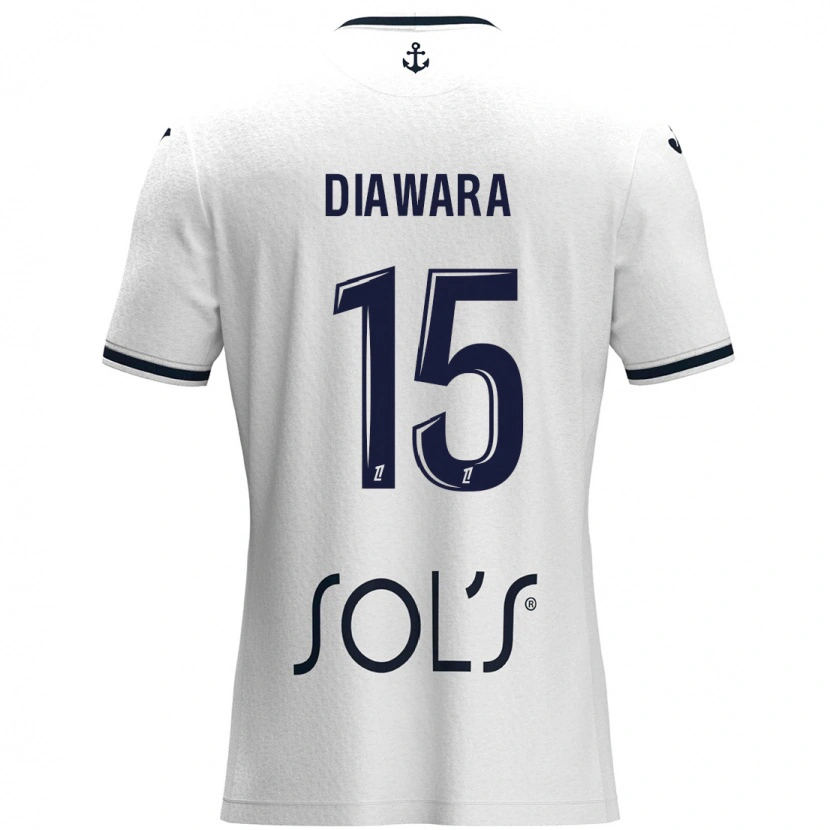 Danxen Dame Kandet Diawara #15 Hvit Mørkeblå Bortetrøye Drakt Trøye 2024/25 Skjorter T-Skjorte