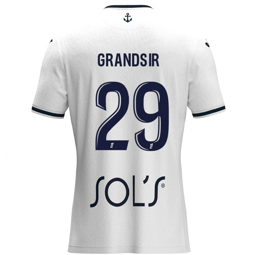 Danxen Dame Samuel Grandsir #29 Hvit Mørkeblå Bortetrøye Drakt Trøye 2024/25 Skjorter T-Skjorte