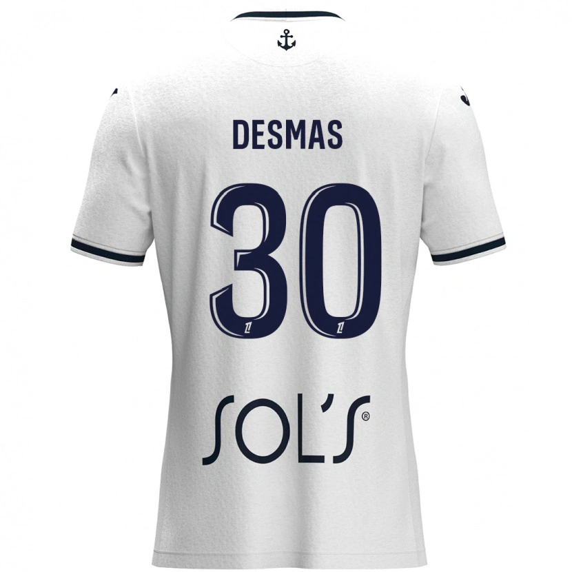 Danxen Dame Arthur Desmas #30 Hvit Mørkeblå Bortetrøye Drakt Trøye 2024/25 Skjorter T-Skjorte