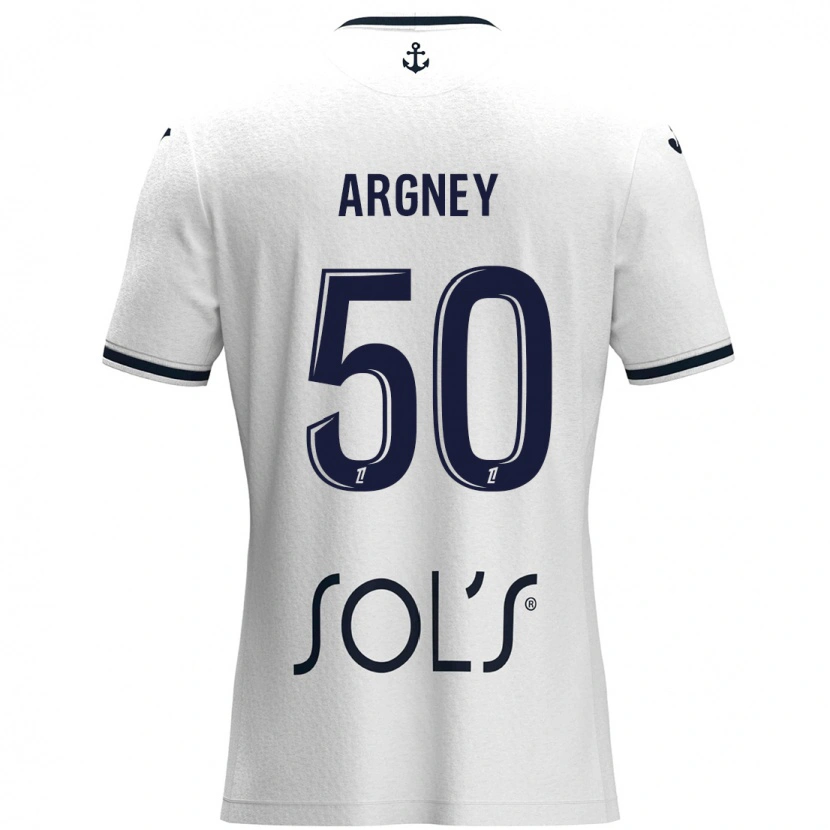 Danxen Dame Paul Argney #50 Hvit Mørkeblå Bortetrøye Drakt Trøye 2024/25 Skjorter T-Skjorte