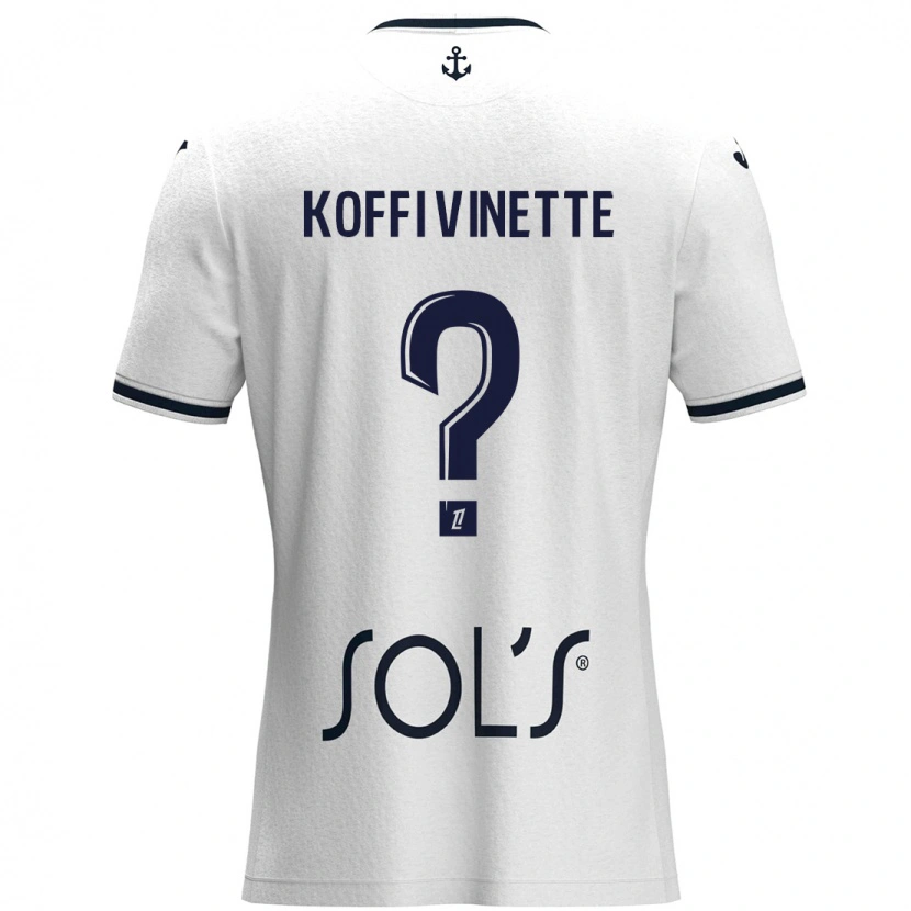 Danxen Dame Enzo Koffi Vinette #0 Hvit Mørkeblå Bortetrøye Drakt Trøye 2024/25 Skjorter T-Skjorte
