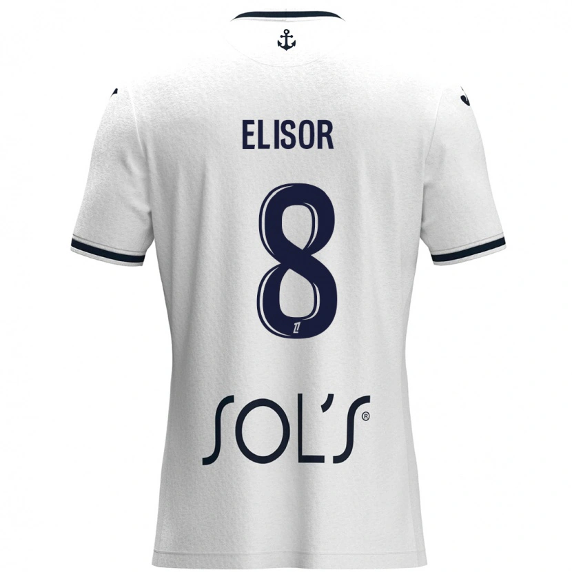 Danxen Dame Salomé Elisor #8 Hvit Mørkeblå Bortetrøye Drakt Trøye 2024/25 Skjorter T-Skjorte