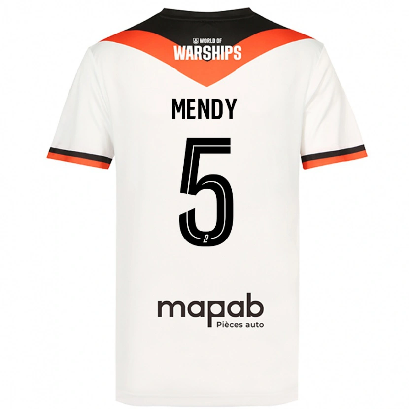 Danxen Dame Benjamin Mendy #5 Hvit Bortetrøye Drakt Trøye 2024/25 Skjorter T-Skjorte