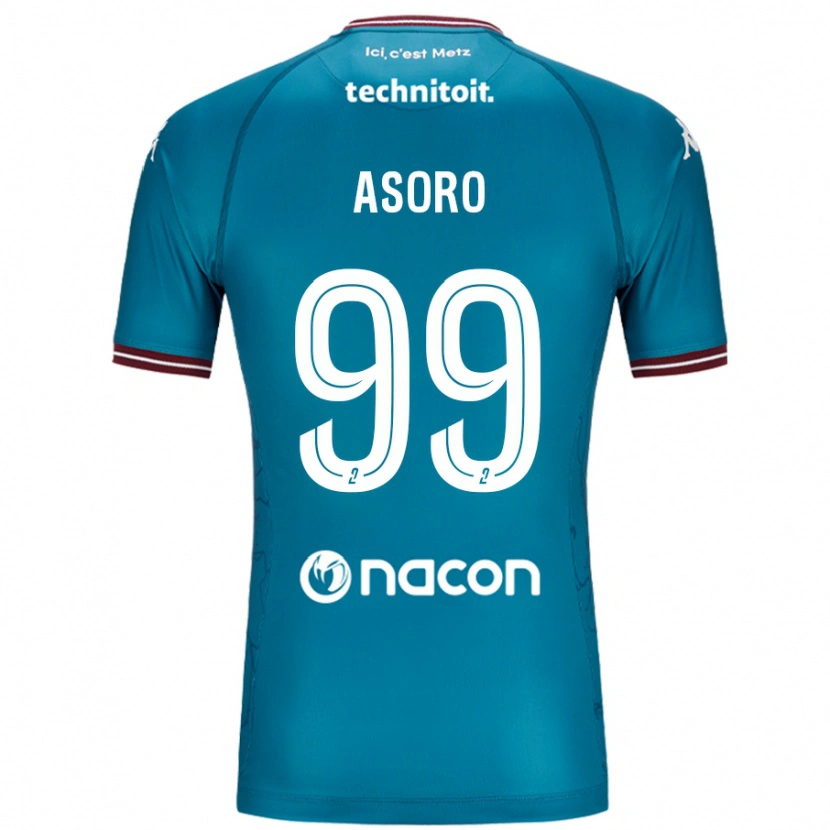 Danxen Dame Joel Asoro #99 Bleu Bensin Bortetrøye Drakt Trøye 2024/25 Skjorter T-Skjorte