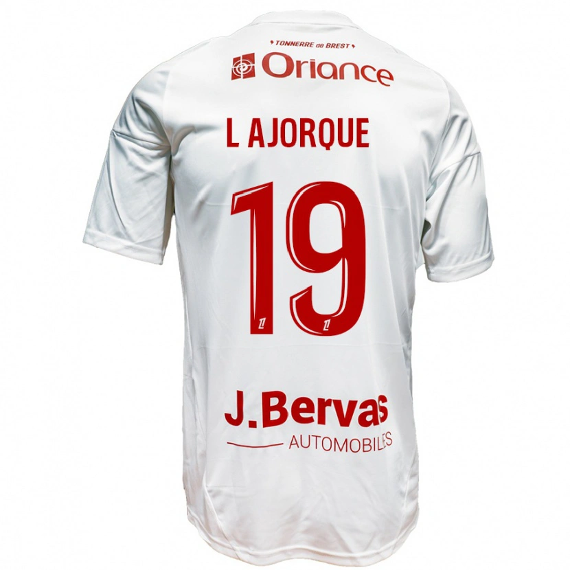 Danxen Dame Ludovic Ajorque #19 Hvit Rød Bortetrøye Drakt Trøye 2024/25 Skjorter T-Skjorte