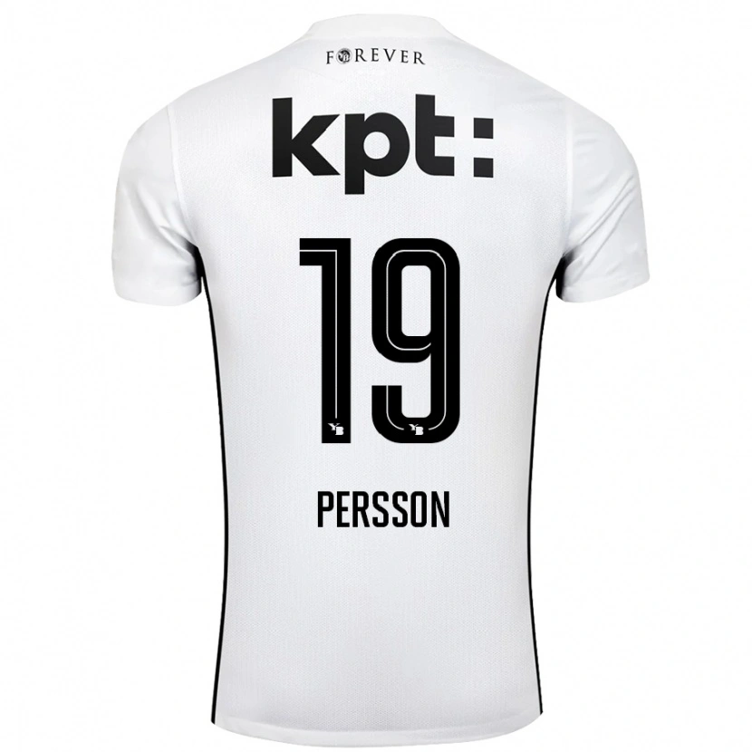 Danxen Dame Noah Persson #19 Hvit Svart Bortetrøye Drakt Trøye 2024/25 Skjorter T-Skjorte