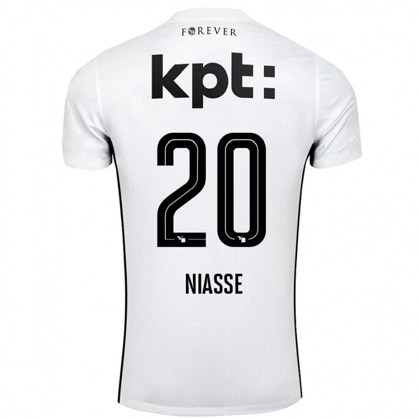 Danxen Dame Cheikh Niasse #20 Hvit Svart Bortetrøye Drakt Trøye 2024/25 Skjorter T-Skjorte