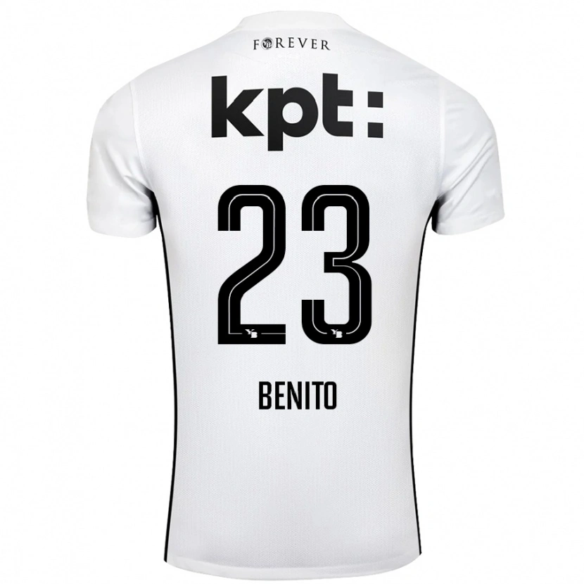 Danxen Dame Loris Benito #23 Hvit Svart Bortetrøye Drakt Trøye 2024/25 Skjorter T-Skjorte
