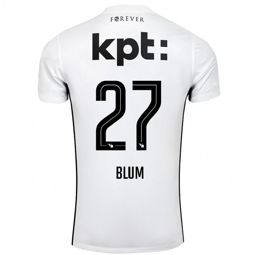 Danxen Dame Lewin Blum #27 Hvit Svart Bortetrøye Drakt Trøye 2024/25 Skjorter T-Skjorte