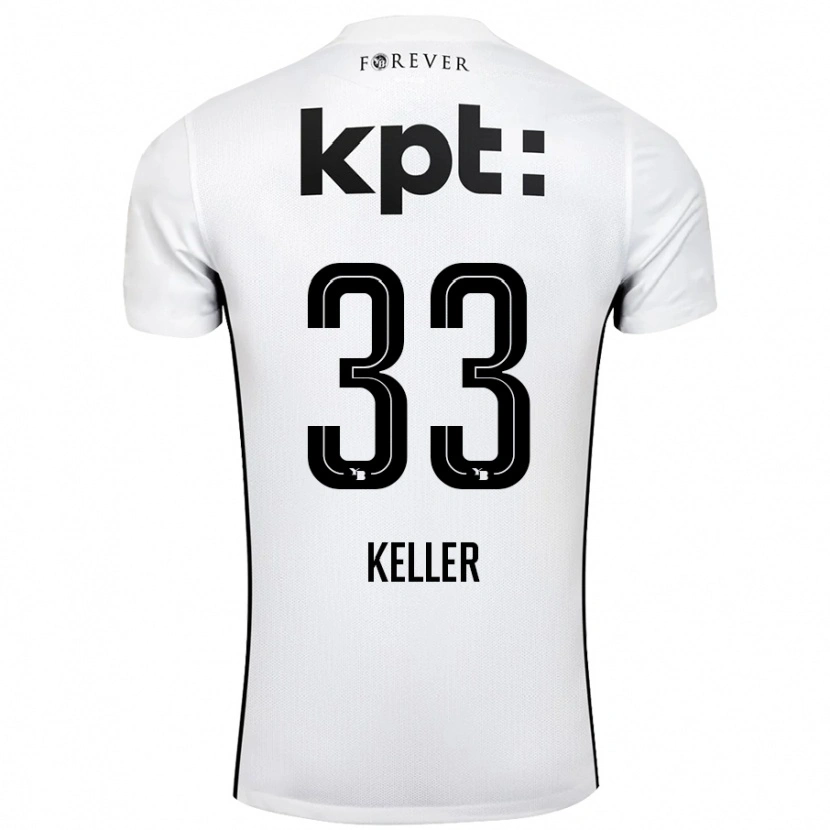 Danxen Dame Marvin Keller #33 Hvit Svart Bortetrøye Drakt Trøye 2024/25 Skjorter T-Skjorte