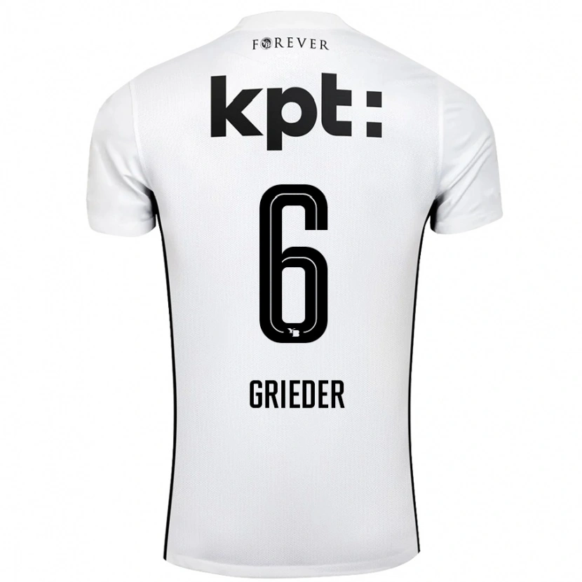 Danxen Dame Lionel Grieder #6 Hvit Svart Bortetrøye Drakt Trøye 2024/25 Skjorter T-Skjorte