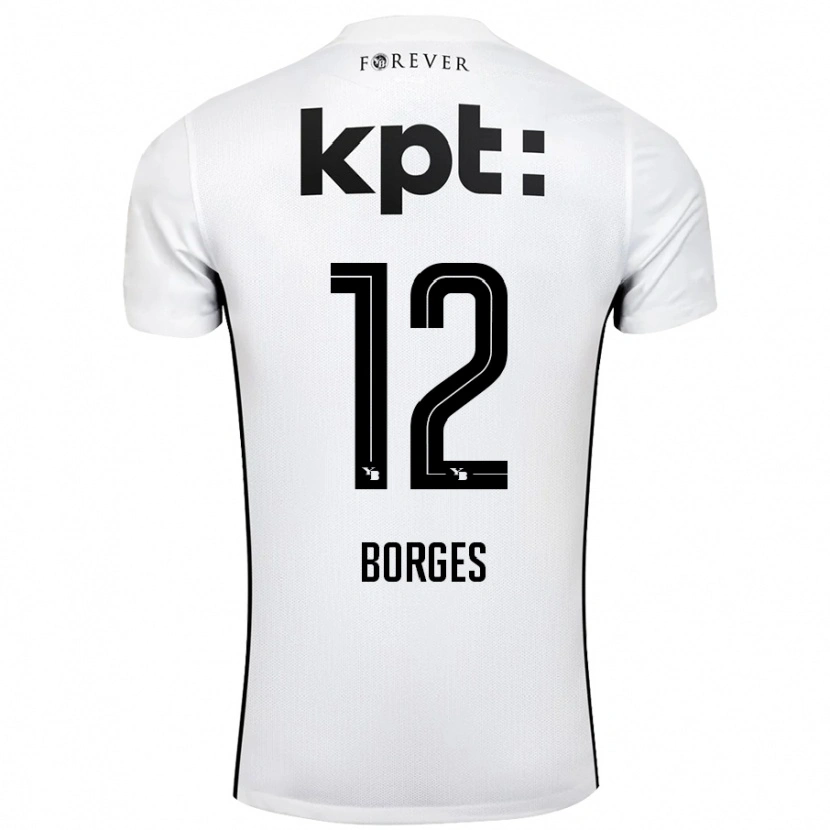 Danxen Dame David Borges #12 Hvit Svart Bortetrøye Drakt Trøye 2024/25 Skjorter T-Skjorte