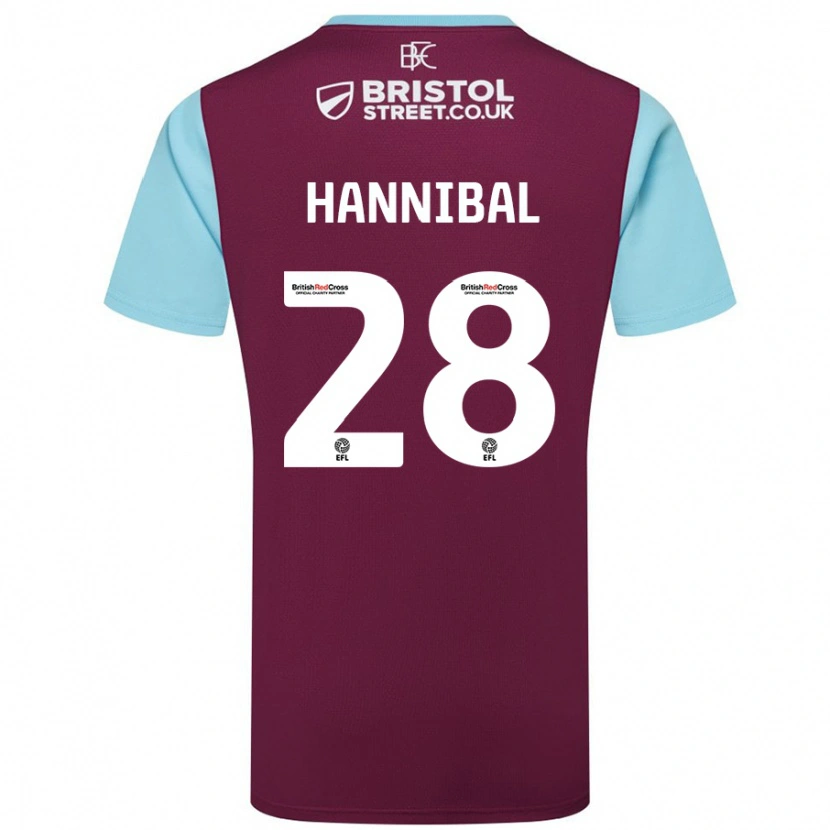 Danxen Barn Hannibal #28 Burgund Himmelblå Hjemmetrøye Drakt Trøye 2024/25 Skjorter T-Skjorte