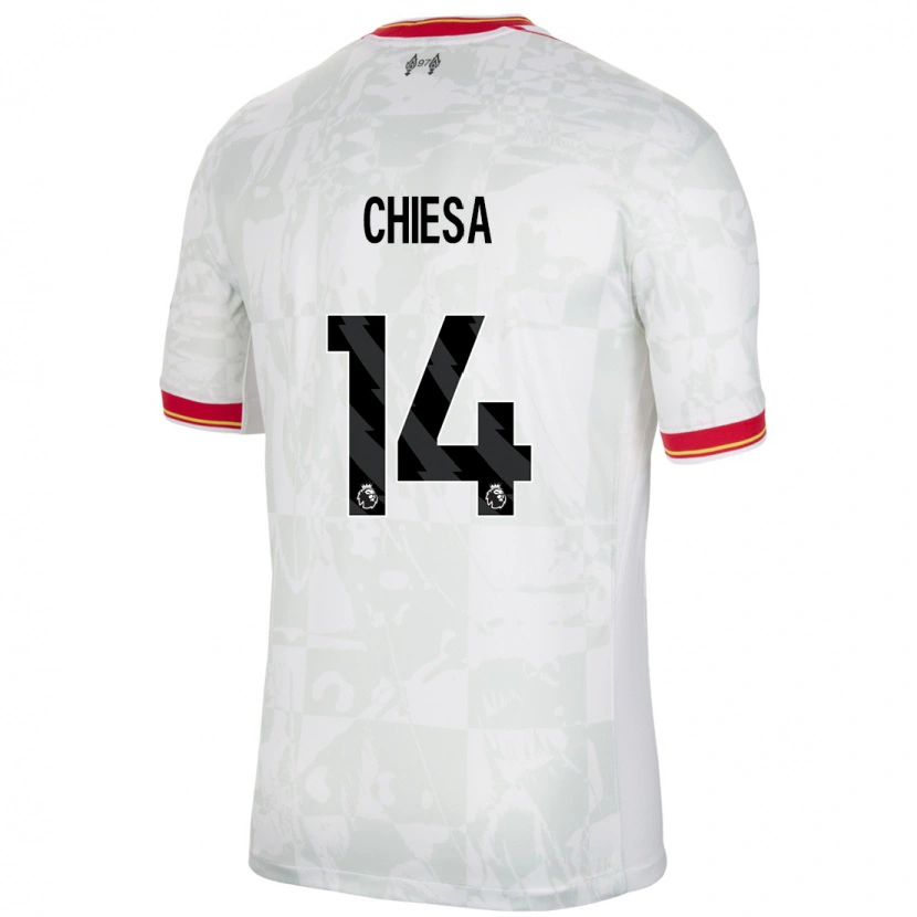 Danxen Barn Federico Chiesa #14 Hvit Rød Svart Tredje Sett Drakt Trøye 2024/25 Skjorter T-Skjorte