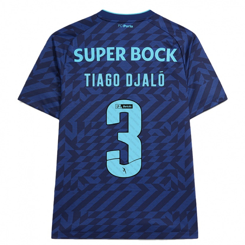 Danxen Barn Tiago Djaló #3 Marineblå Tredje Sett Drakt Trøye 2024/25 Skjorter T-Skjorte