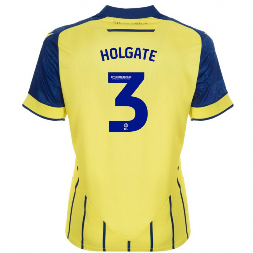 Danxen Barn Mason Holgate #3 Gul Blå Bortetrøye Drakt Trøye 2024/25 Skjorter T-Skjorte