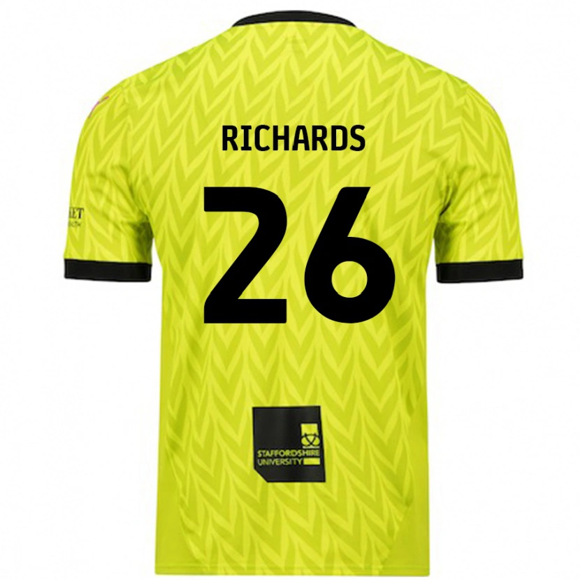 Danxen Barn Rico Richards #26 Fluorescerende Grønn Bortetrøye Drakt Trøye 2024/25 Skjorter T-Skjorte