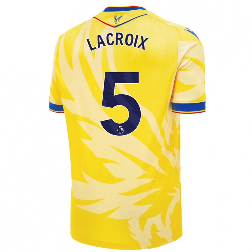 Danxen Barn Maxence Lacroix #5 Gul Bortetrøye Drakt Trøye 2024/25 Skjorter T-Skjorte
