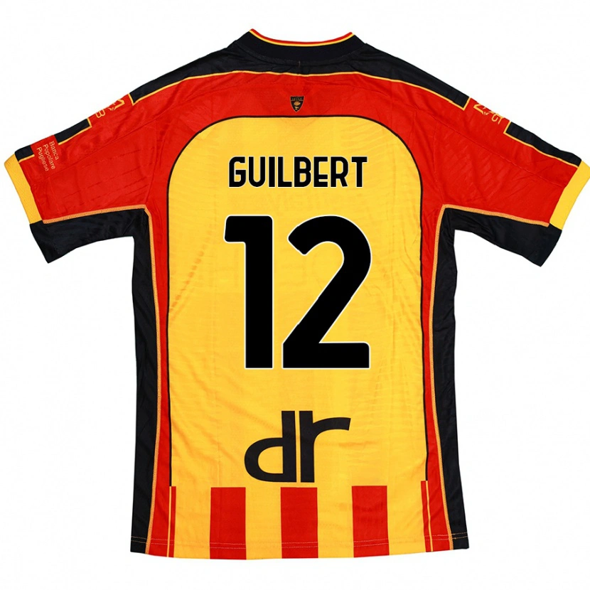Danxen Barn Frédéric Guilbert #12 Gul Rød Hjemmetrøye Drakt Trøye 2024/25 Skjorter T-Skjorte