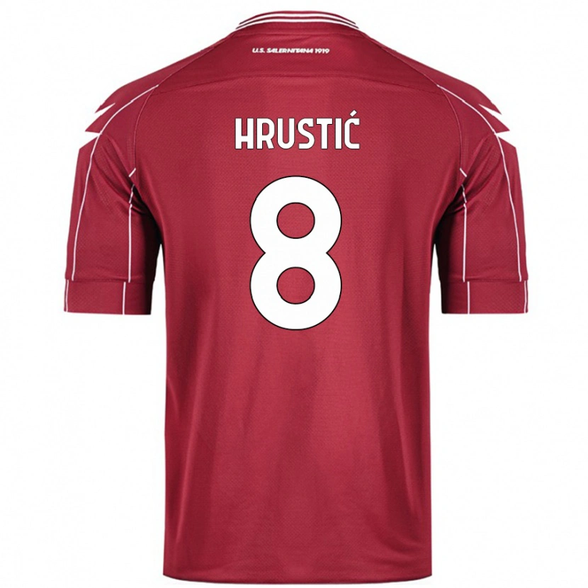 Danxen Barn Ajdin Hrustić #8 Burgund Hjemmetrøye Drakt Trøye 2024/25 Skjorter T-Skjorte
