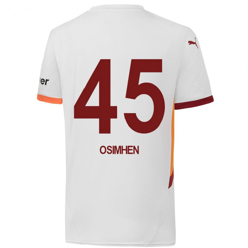 Danxen Barn Victor Osimhen #45 Hvit Gul Rød Bortetrøye Drakt Trøye 2024/25 Skjorter T-Skjorte