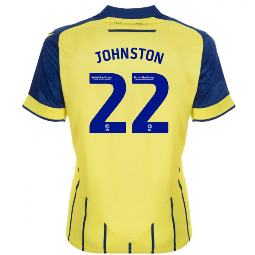 Danxen Barn Mikey Johnston #22 Gul Blå Bortetrøye Drakt Trøye 2024/25 Skjorter T-Skjorte