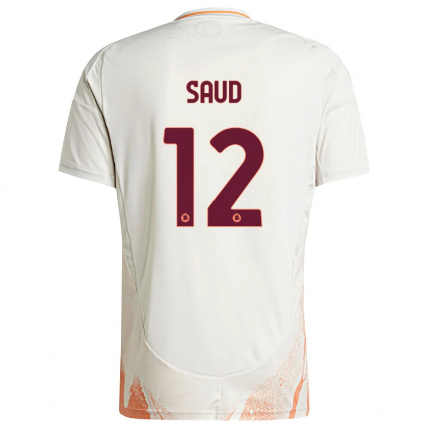 Danxen Barn Saud Abdulhamid #12 Kremhvit Oransje Bortetrøye Drakt Trøye 2024/25 Skjorter T-Skjorte