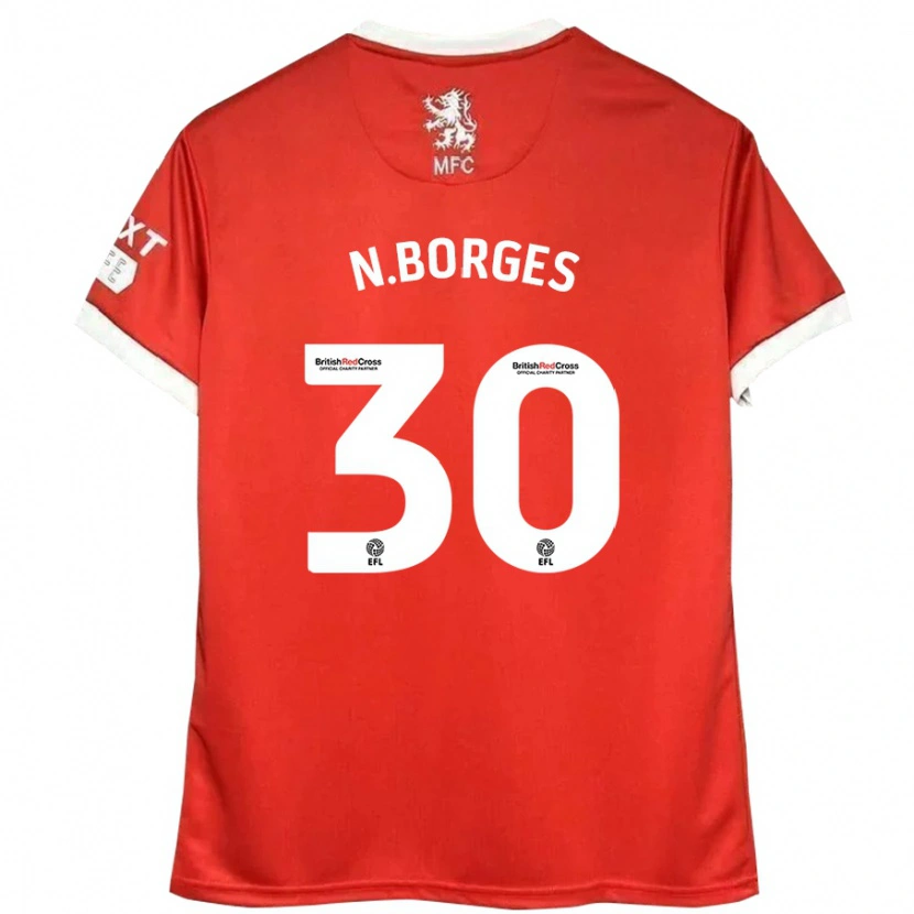 Danxen Barn Neto Borges #30 Rød Hvit Hjemmetrøye Drakt Trøye 2024/25 Skjorter T-Skjorte