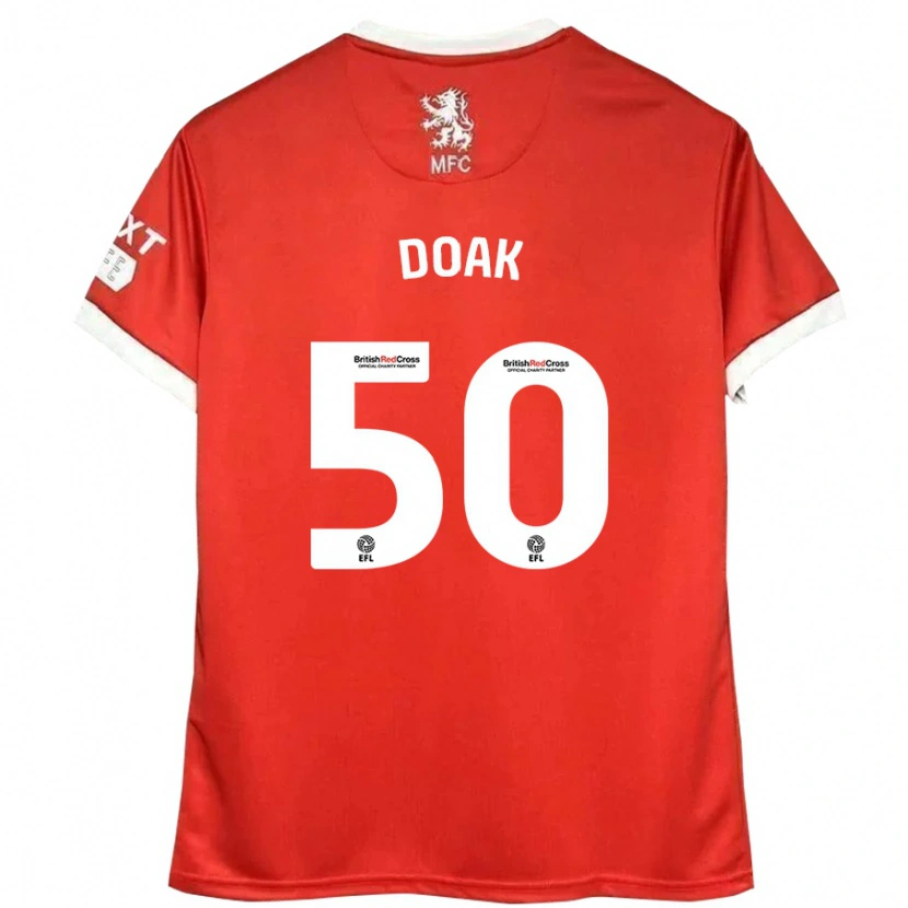Danxen Mann Ben Doak #50 Rød Hvit Hjemmetrøye Drakt Trøye 2024/25 Skjorter T-Skjorte