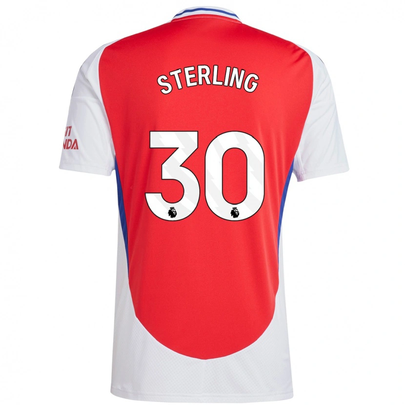 Danxen Mann Raheem Sterling #30 Rød Hvit Hjemmetrøye Drakt Trøye 2024/25 Skjorter T-Skjorte