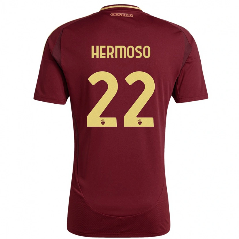 Danxen Mann Mario Hermoso #22 Rødt Brunt Gull Hjemmetrøye Drakt Trøye 2024/25 Skjorter T-Skjorte