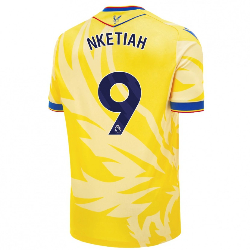 Danxen Mann Eddie Nketiah #9 Gul Bortetrøye Drakt Trøye 2024/25 Skjorter T-Skjorte
