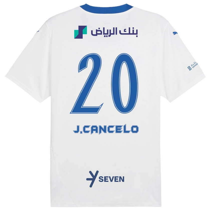 Danxen Mann João Cancelo #20 Hvit Blå Bortetrøye Drakt Trøye 2024/25 Skjorter T-Skjorte