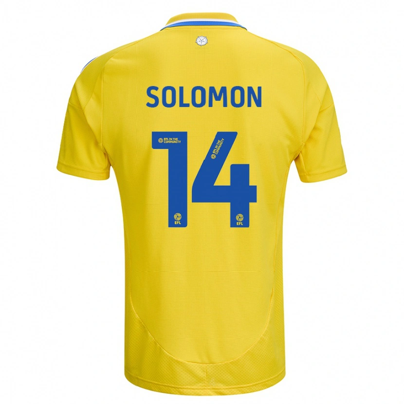 Danxen Mann Manor Solomon #14 Gul Blå Bortetrøye Drakt Trøye 2024/25 Skjorter T-Skjorte
