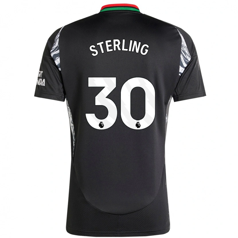 Danxen Mann Raheem Sterling #30 Svart Bortetrøye Drakt Trøye 2024/25 Skjorter T-Skjorte