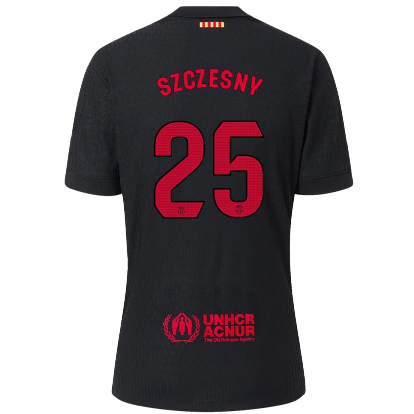 Danxen Mann Wojciech Szczesny #25 Svart Rød Bortetrøye Drakt Trøye 2024/25 Skjorter T-Skjorte