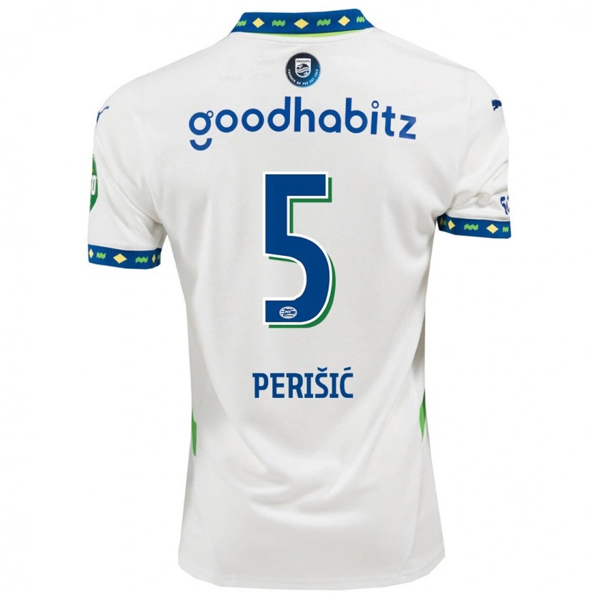 Danxen Mann Ivan Perisic #5 Hvit Mørkeblå Tredje Sett Drakt Trøye 2024/25 Skjorter T-Skjorte
