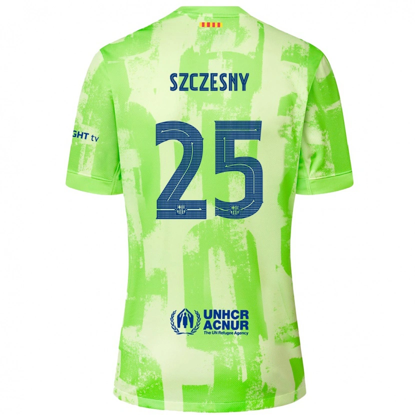Danxen Mann Wojciech Szczesny #25 Lime Tredje Sett Drakt Trøye 2024/25 Skjorter T-Skjorte