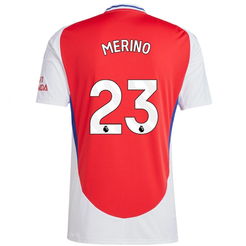 Danxen Mann Mikel Merino #23 Rød Hvit Hjemmetrøye Drakt Trøye 2024/25 Skjorter T-Skjorte