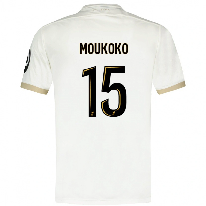 Danxen Mann Youssoufa Moukoko #15 Hvitt Gull Bortetrøye Drakt Trøye 2024/25 Skjorter T-Skjorte