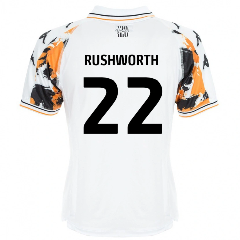 Danxen Mann Carl Rushworth #22 Hvit Bortetrøye Drakt Trøye 2024/25 Skjorter T-Skjorte