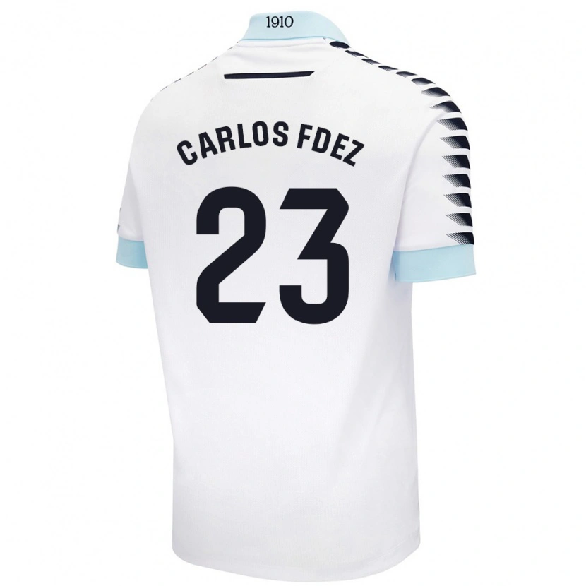 Danxen Mann Carlos Fernández #23 Hvit Blå Bortetrøye Drakt Trøye 2024/25 Skjorter T-Skjorte