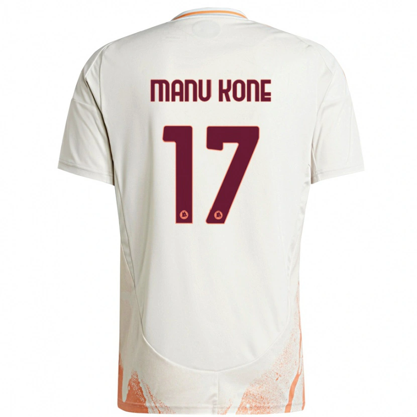 Danxen Mann Manu Koné #17 Kremhvit Oransje Bortetrøye Drakt Trøye 2024/25 Skjorter T-Skjorte