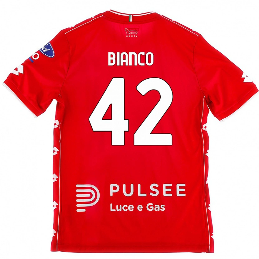 Danxen Mann Alessandro Bianco #42 Rød Hvit Hjemmetrøye Drakt Trøye 2024/25 Skjorter T-Skjorte