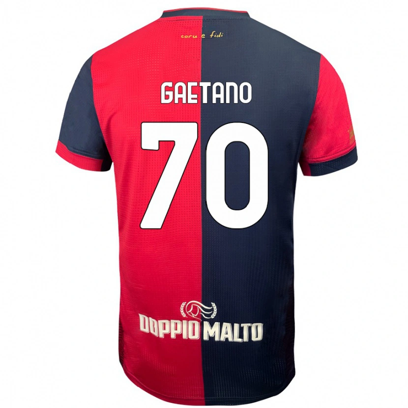 Danxen Mann Gianluca Gaetano #70 Rød Mørkere Blå Hjemmetrøye Drakt Trøye 2024/25 Skjorter T-Skjorte