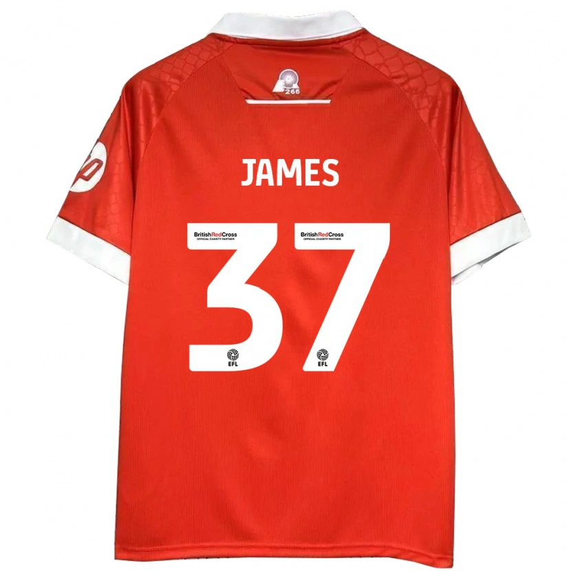 Danxen Mann Matty James #37 Rød Hvit Hjemmetrøye Drakt Trøye 2024/25 Skjorter T-Skjorte