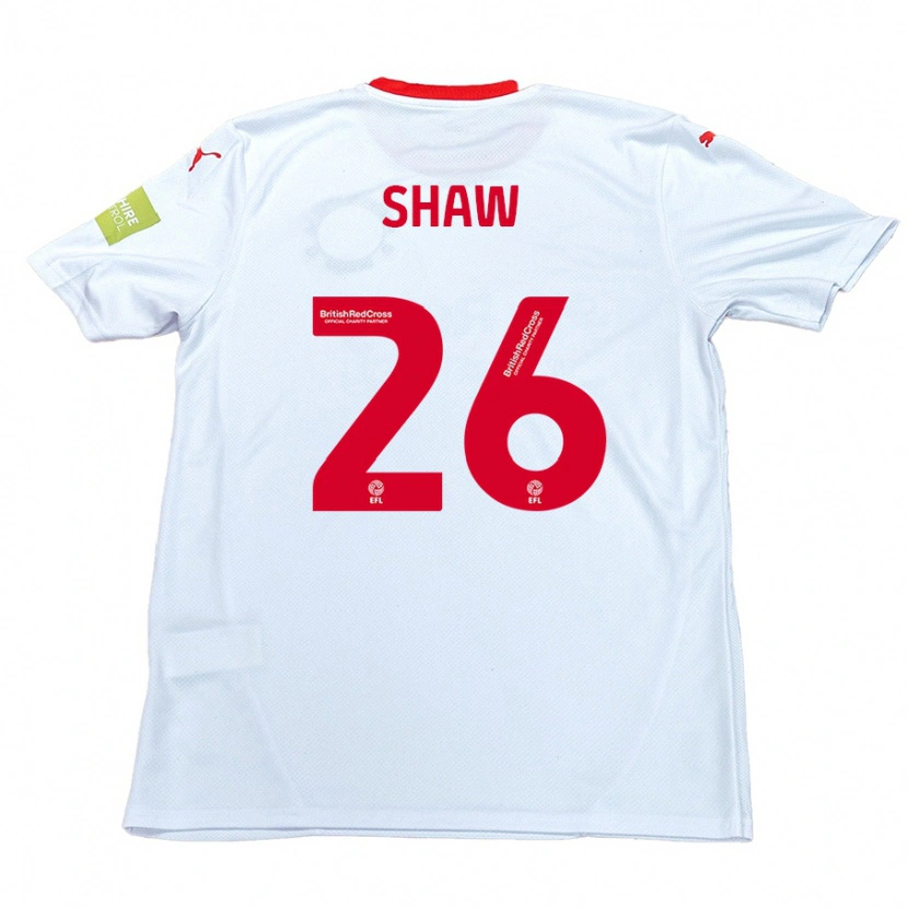 Danxen Mann Liam Shaw #26 Hvit Bortetrøye Drakt Trøye 2024/25 Skjorter T-Skjorte